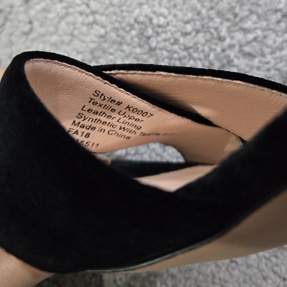 J. Crew Penny Black Velvet Sandal Block Heel Preppy Evening Party K0007 - Picture 11 of 13